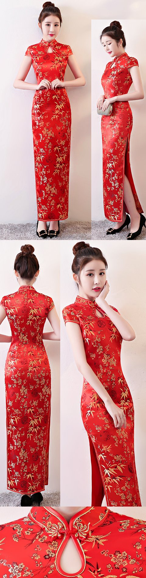 Cup-sleeve Long-length Cheongsam (CM)