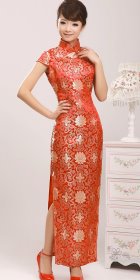 Cup-sleeve Long-length Cheongsam (CM)