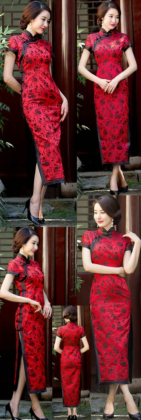 Cup-sleeve Long-length Cheongsam (CM)