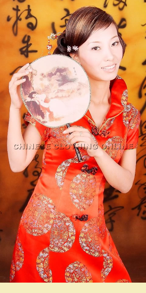 Short-sleeve A-line Cheongsam (CM)