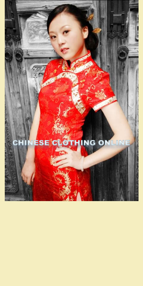 Short-sleeve Neckline Long-length Cheongsam (CM)