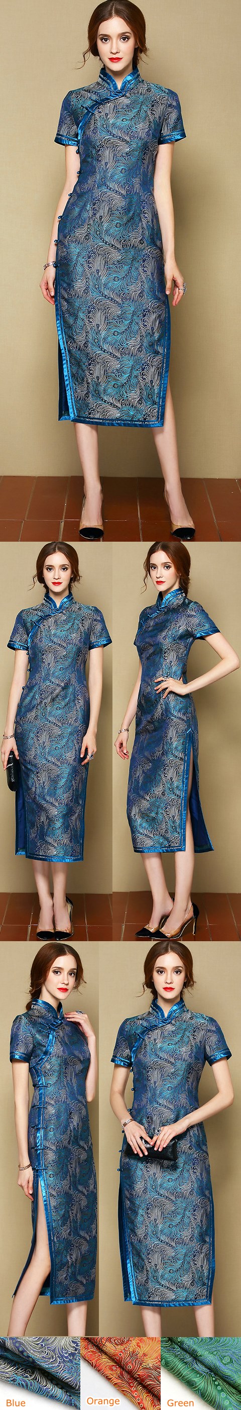 Short-sleeve Long-length Cheongsam (CM)