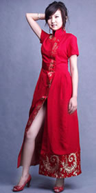 Short-sleeve A-line Cheongsam (CM)