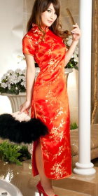 Short-sleeve Long-length Cheongsam (CM)