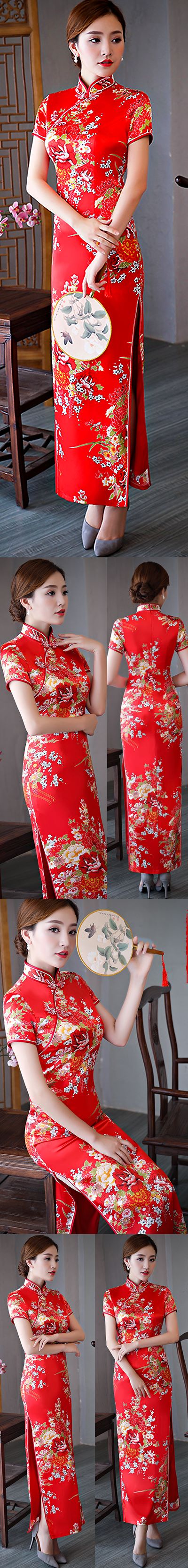 Short-sleeve Long-length Cheongsam (CM)