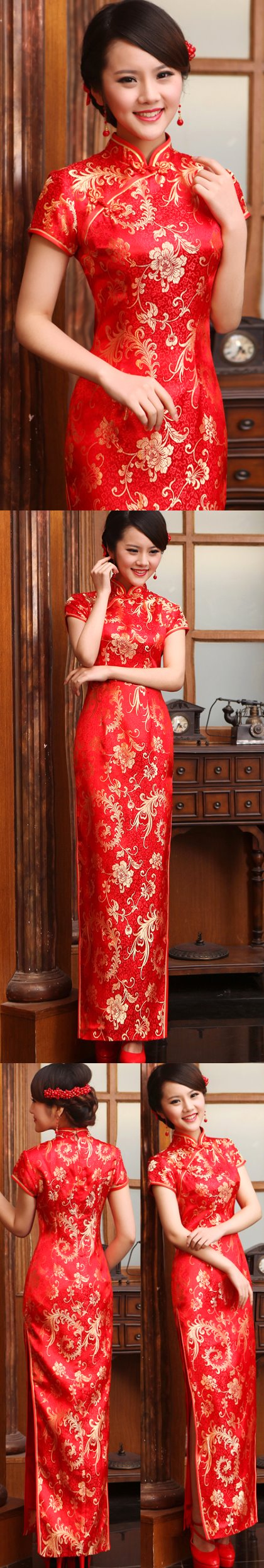 Short-sleeve Long-length Cheongsam (CM)