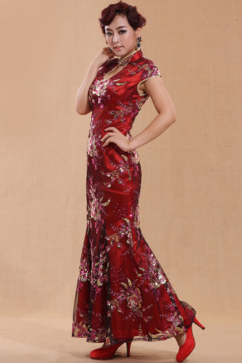 Cup-sleeve Long-length Cheongsam (CM)