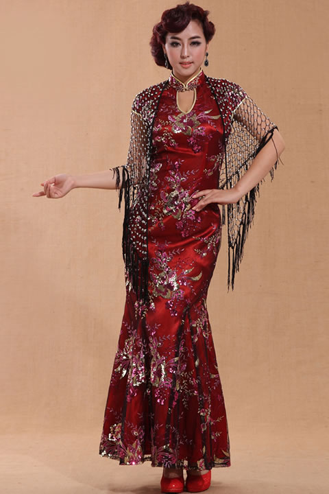 Cup-sleeve Long-length Cheongsam (CM)