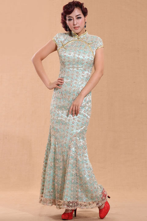 Cup-sleeve Long-length Cheongsam (CM)