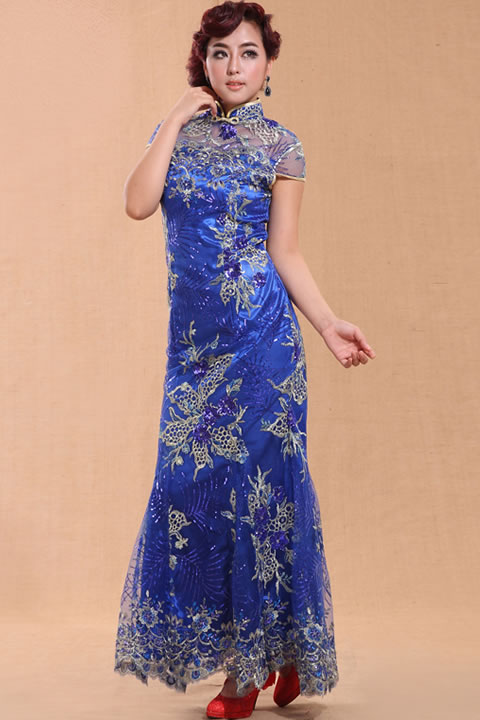 Cup-sleeve Long-length Cheongsam (CM)