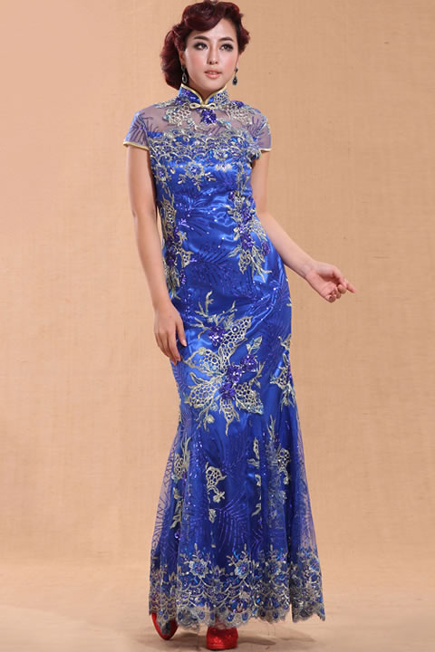 Cup-sleeve Long-length Cheongsam (CM)