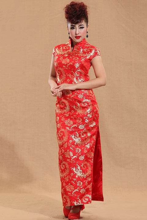 Cup-sleeve Long-length Cheongsam (CM)