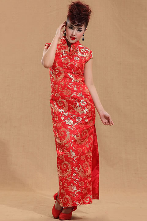 Cup-sleeve Long-length Cheongsam (CM)