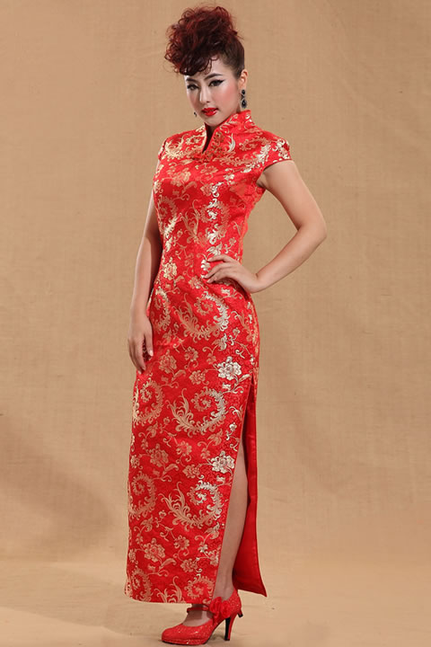 Cup-sleeve Long-length Cheongsam (CM)