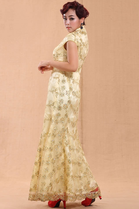 Cup-sleeve Long-length Cheongsam (CM)