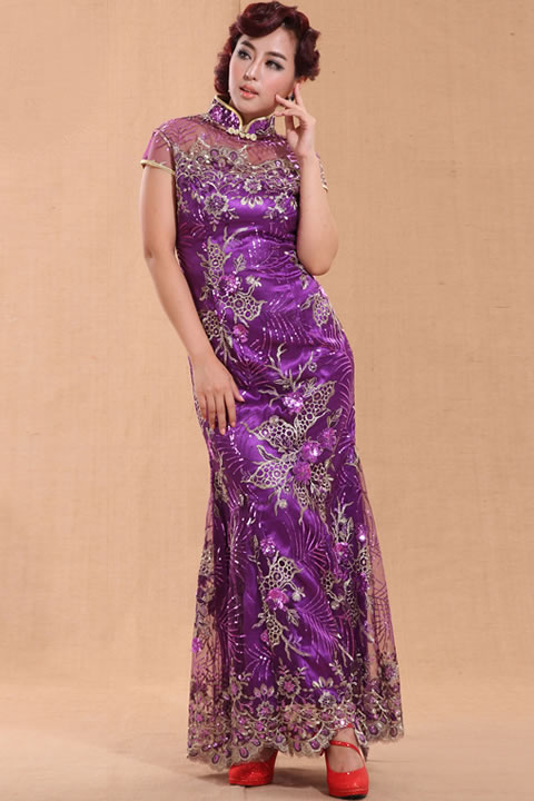 Cup-sleeve Long-length Cheongsam (CM)