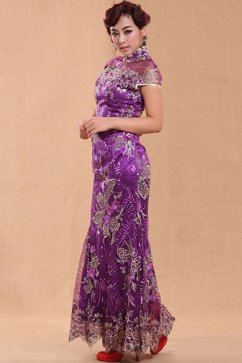 Cup-sleeve Long-length Cheongsam (CM)