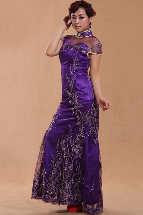 Cup-sleeve Long-length Cheongsam (CM)