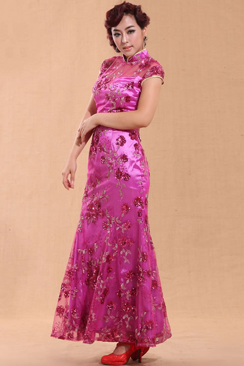 Cup-sleeve Long-length Cheongsam (CM)