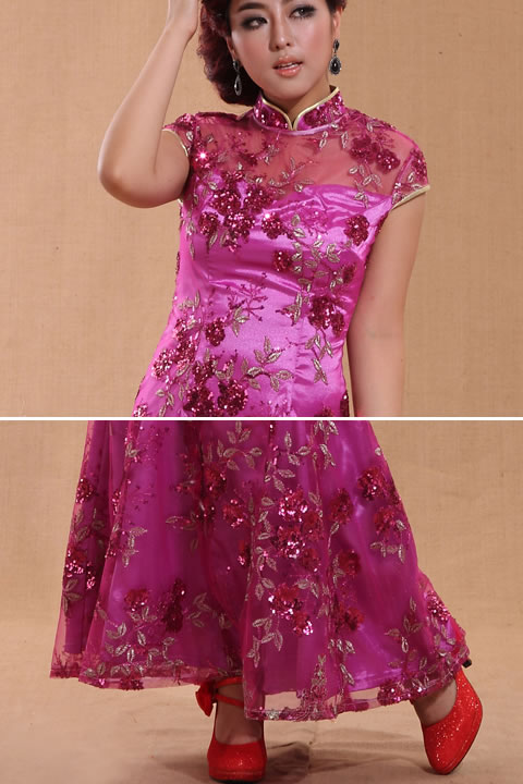 Cup-sleeve Long-length Cheongsam (CM)