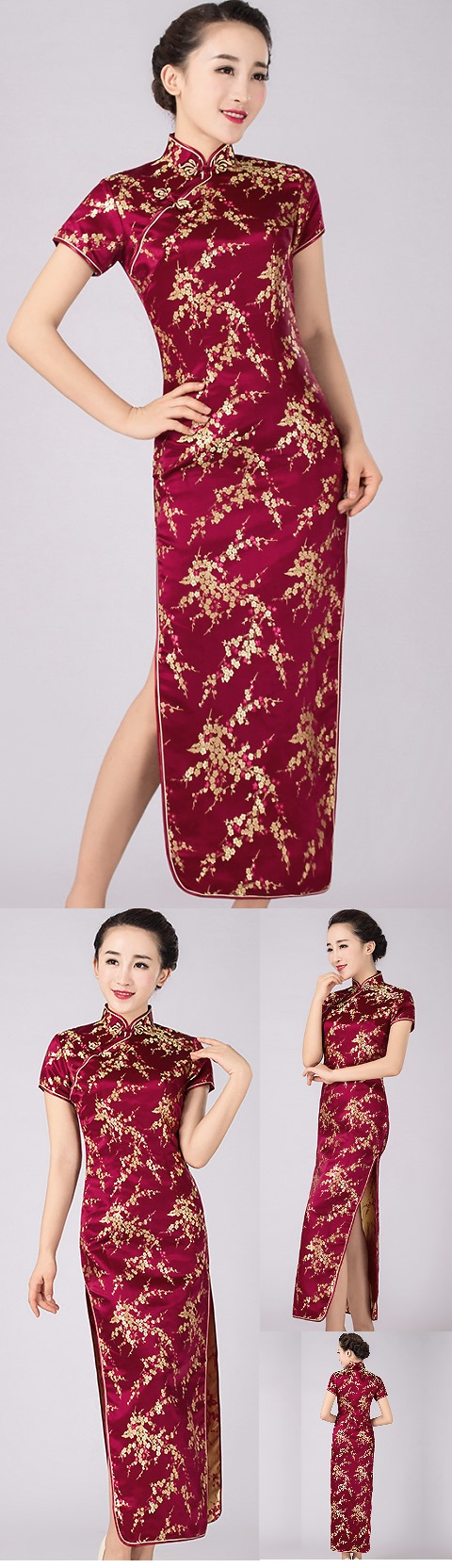 Short-sleeve Long-length Brocade Cheongsam (RM)