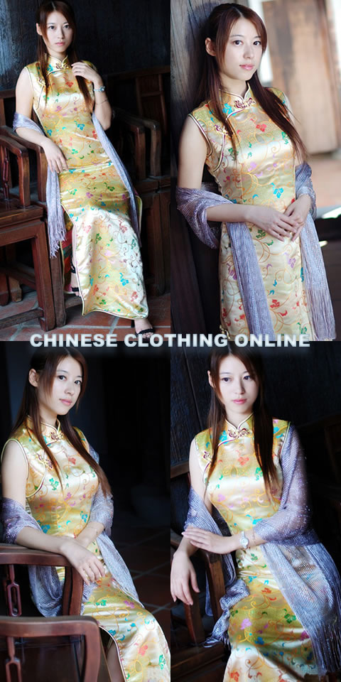 Sleeveless Long-length Cheongsam (CM)