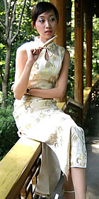 Sleeveless Water-drop Opening Long-length Cheongsam (CM)