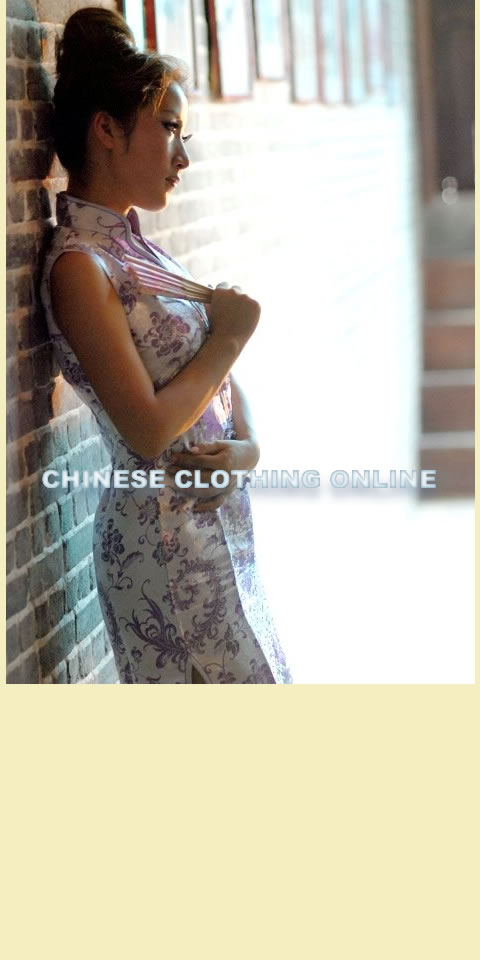 Sleeveless V-neck Long-length Cheongsam (CM)