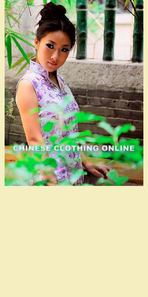 Sleeveless V-neck Long-length Cheongsam (CM)