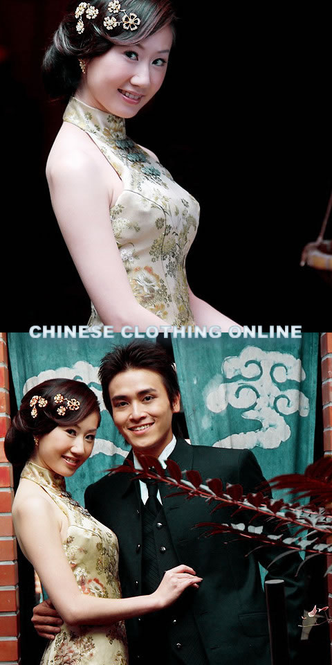 Cut-in Shoulders Bareback Long-length Cheongsam (CM)