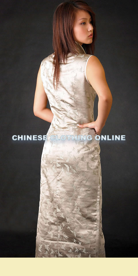 Sleeveless High Collar Front Slit Long-length Cheongsam (CM)