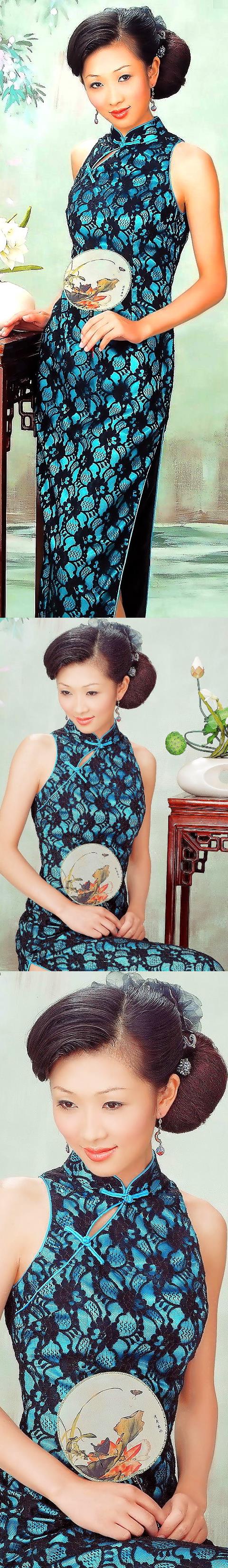 Cut-in Shoulders Long-length Cheongsam (CM)