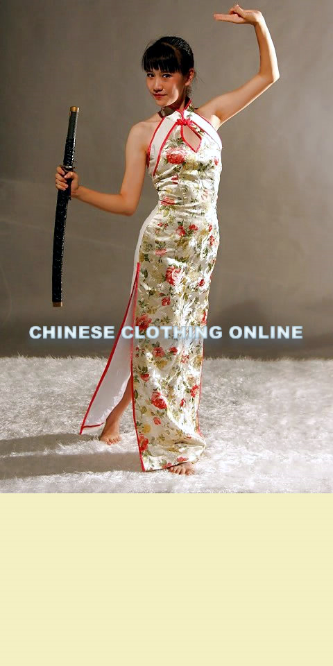 Cut-in Shoulders Bareback Long-length Cheongsam (CM)