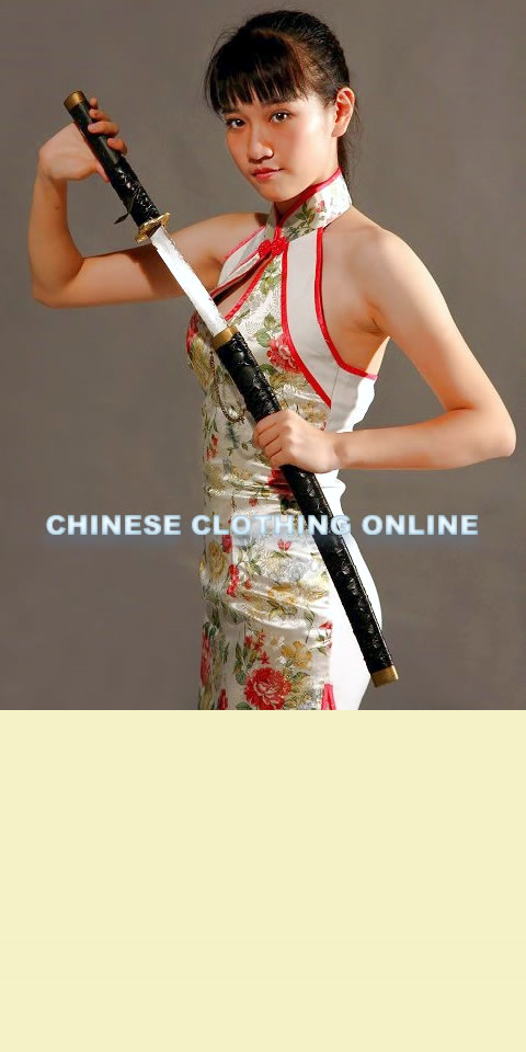 Cut-in Shoulders Bareback Long-length Cheongsam (CM)