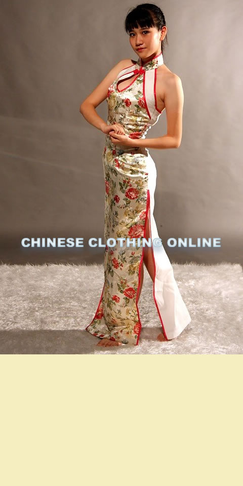 Cut-in Shoulders Bareback Long-length Cheongsam (CM)