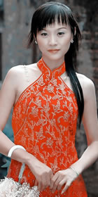 Cut-in Shoulders Bareback Long-length Cheongsam (CM)