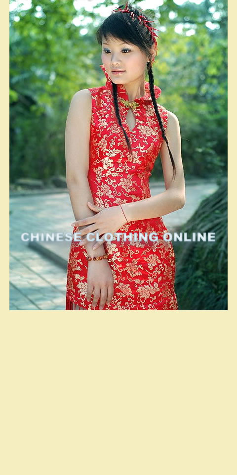 Sleeveless Vase Collar Long-length Cheongsam (CM)