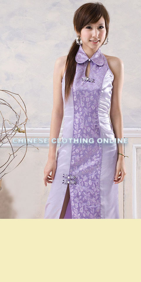 Cut-in Shoulders Front Slit Cheongsam (CM)