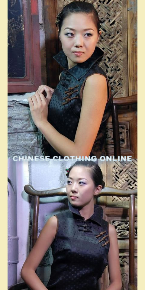 Sleeveless Vase Collar Long-length Cheongsam (CM)