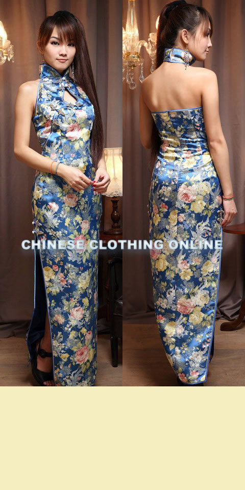 Cut-in Shoulders Bareback Long-length Cheongsam (CM)