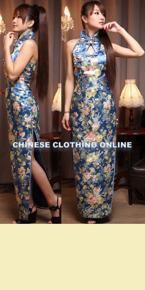 Cut-in Shoulders Bareback Long-length Cheongsam (CM)