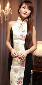 Cut-in Shoulders Bareback Long-length Cheongsam (CM)