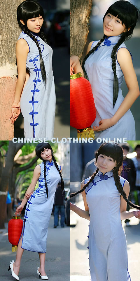 Sleeveless Long-length Cheongsam (CM)