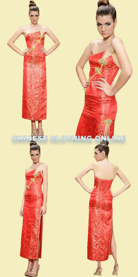 Bare Shoulders and Back Long-length Cheongsam (CM)