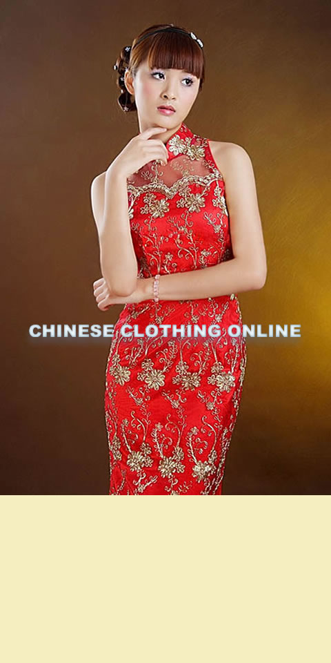 Cut-in Shoulders Long-length Cheongsam (CM)