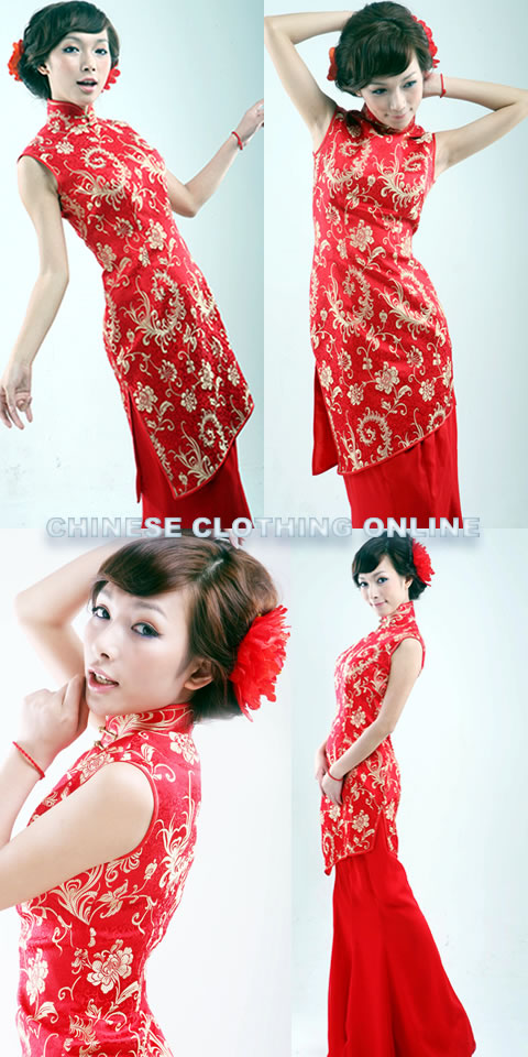 Sleeveless Long-length Skirt Cheongsam (CM)