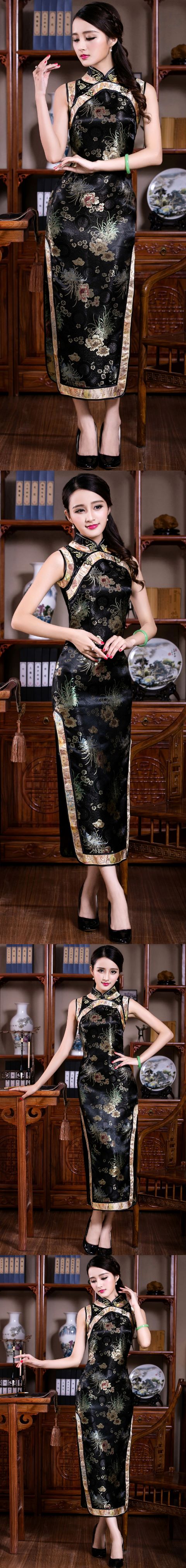 Sleeveless Long-length Cheongsam (CM)