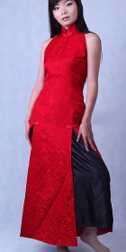 Cut-in Shoulders A-line Long-length Cheongsam (CM)