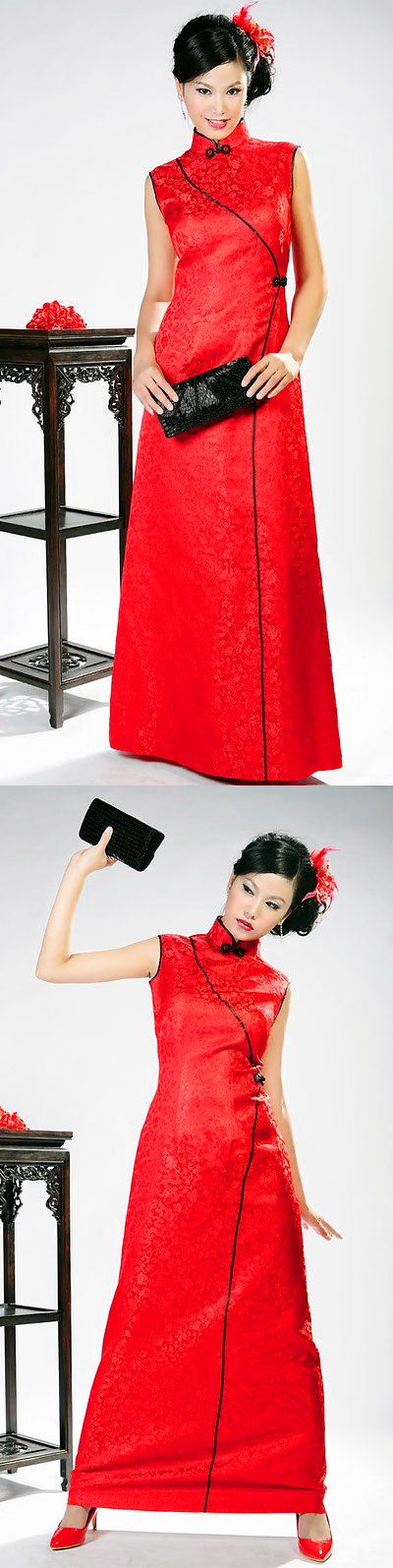 Sleeveless Long-length Cheongsam (CM)