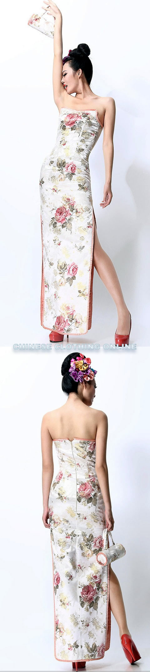 Collarless Bare Shoulders Cheongsam (CM)